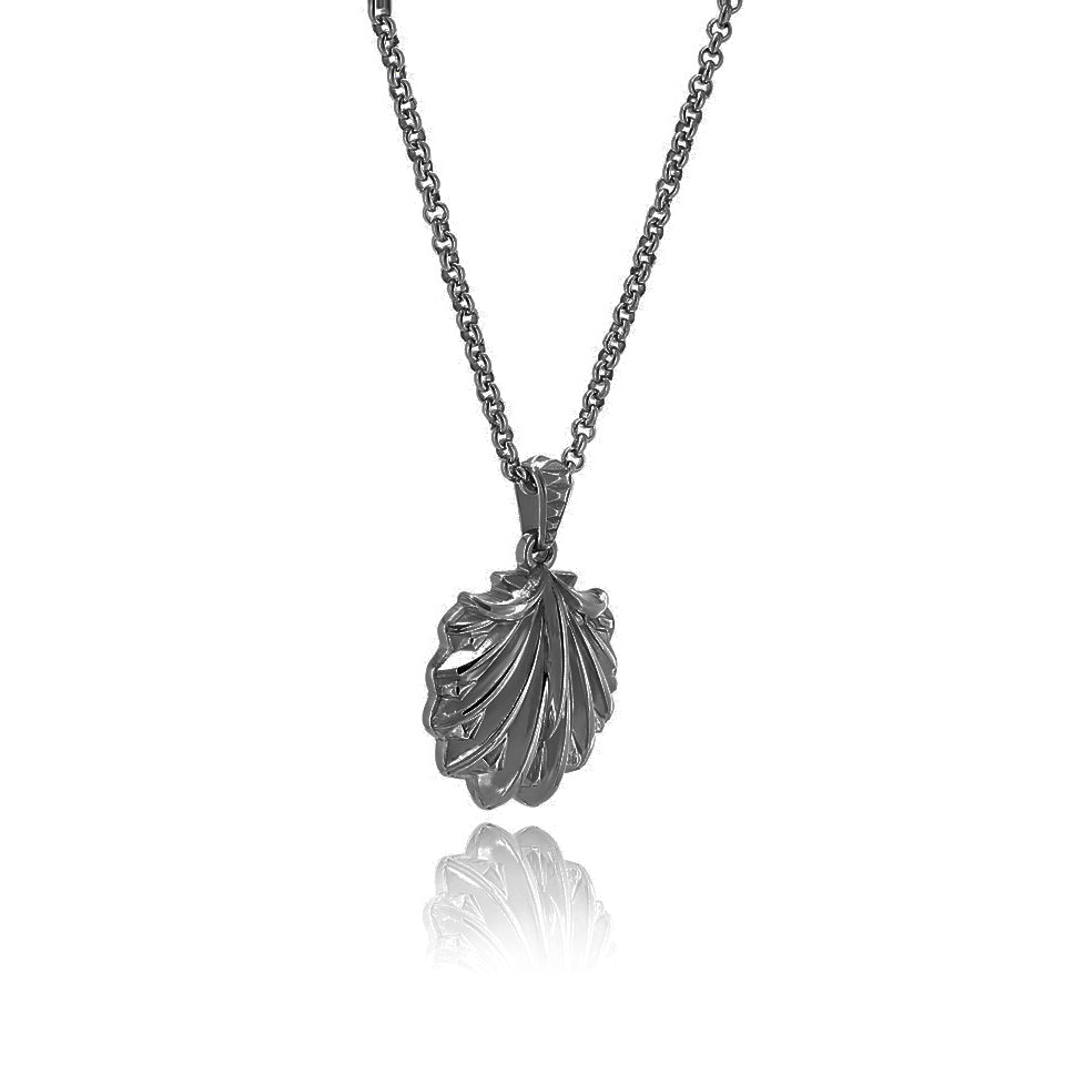 SUM of I tribal Shell Pendant #color_black metal