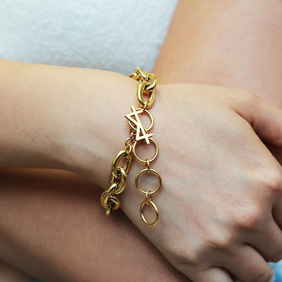 SUM of I Chunky chain bracelet #color_gold