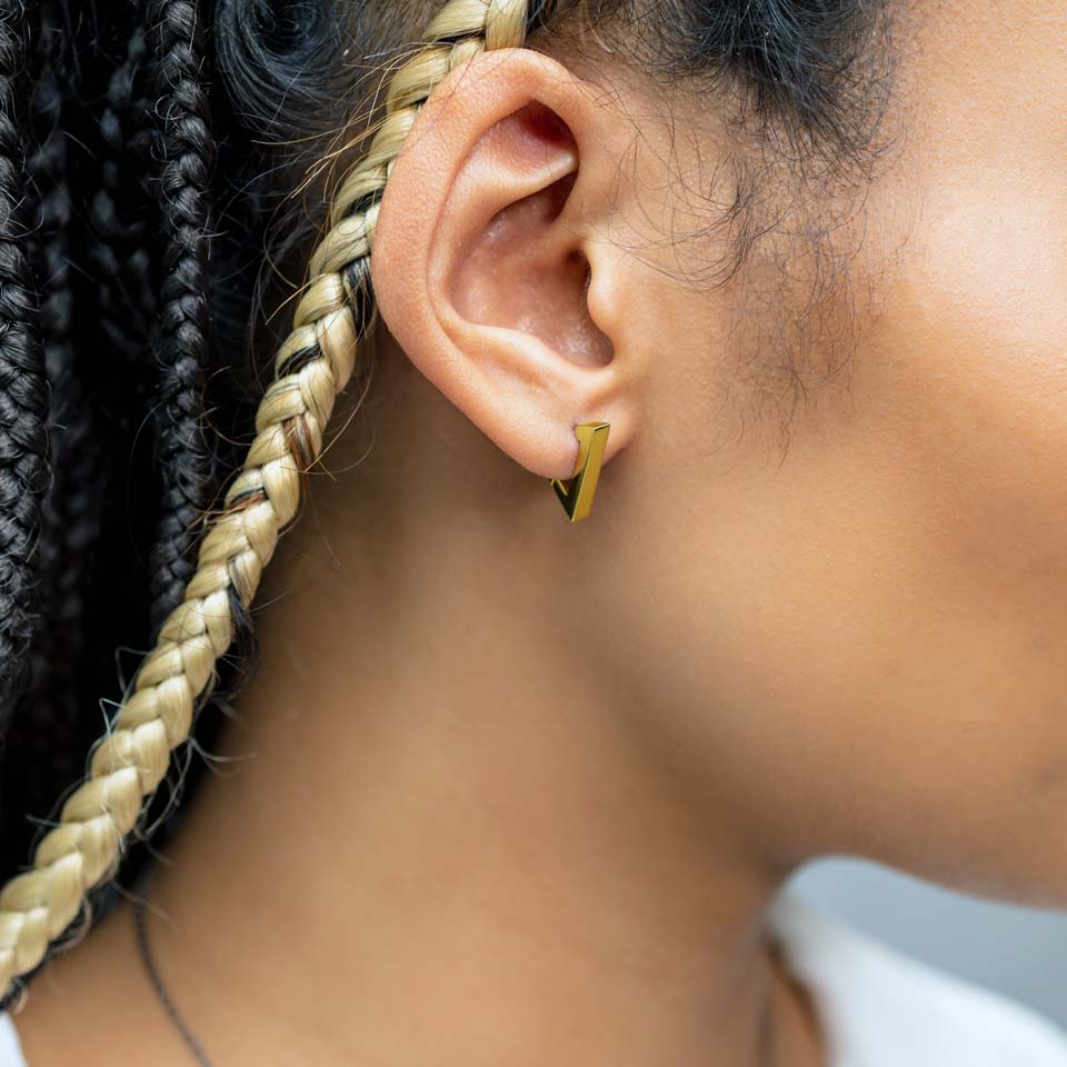 SUM of I Sintra Triangle Mini Hoops #color_gold