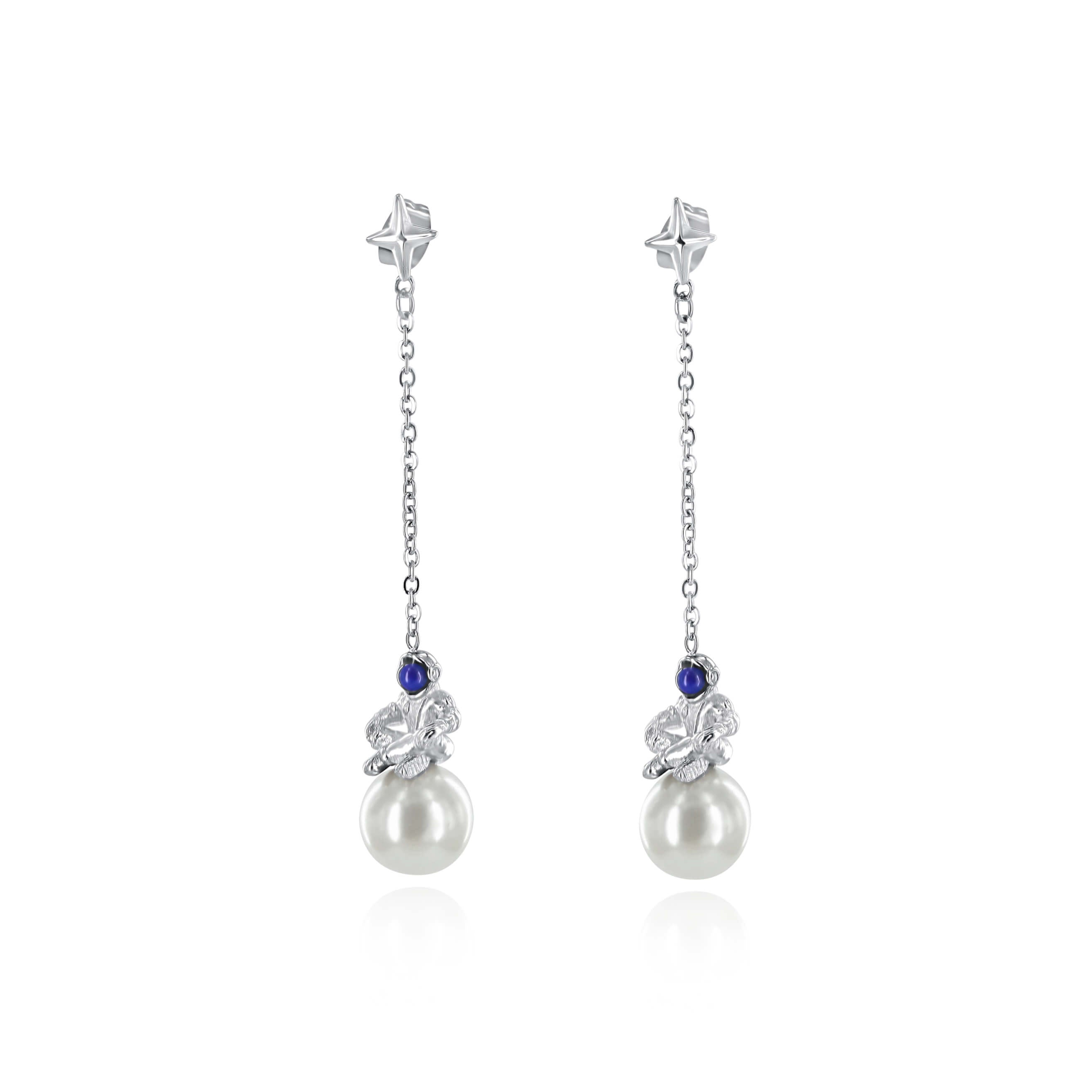 Sum of I Europa Drop earring #color_silver and white