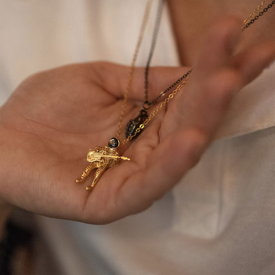 SUM of I Europa Pendant #color_gold and grey