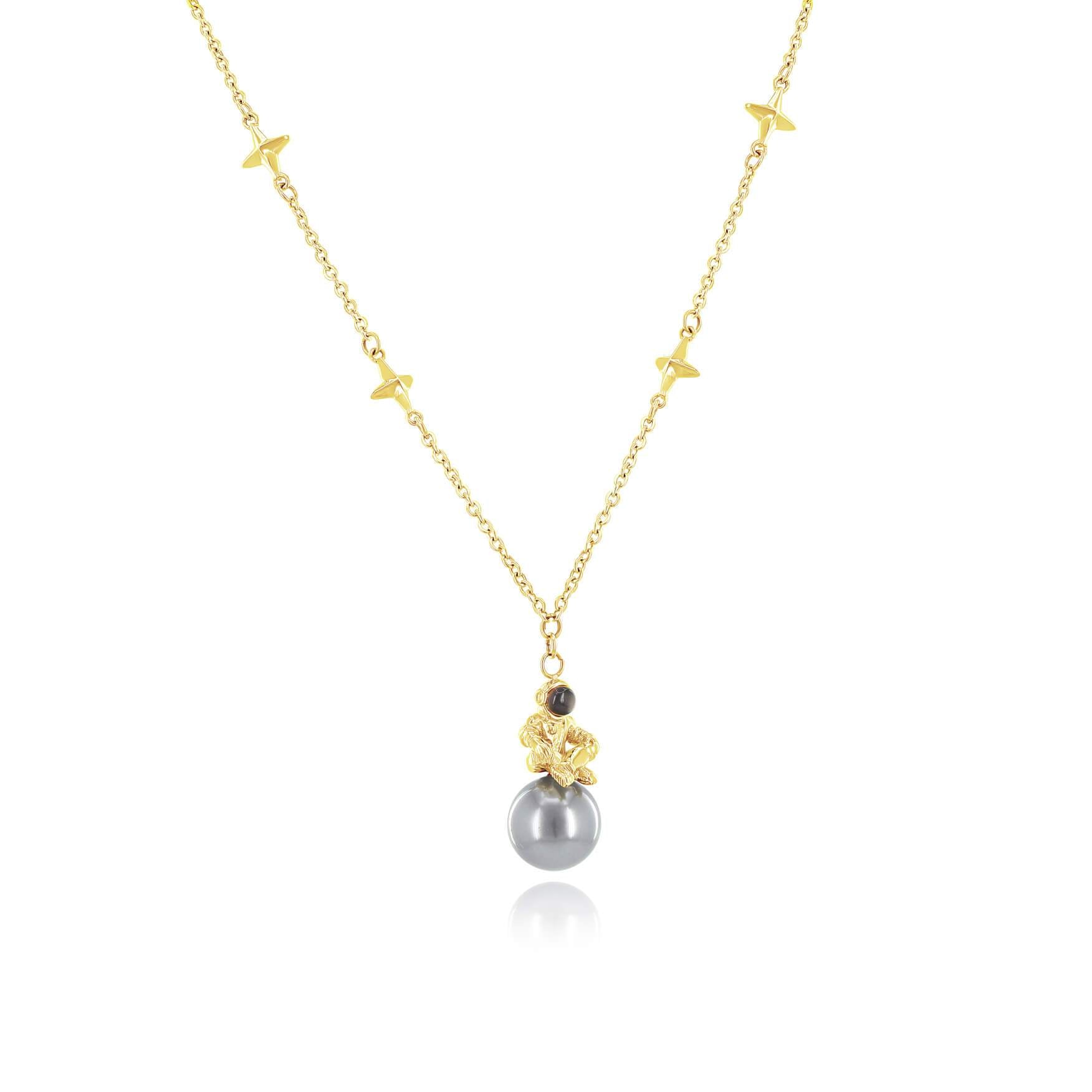 SUM of I Pearl Europa Small Necklace #color_gold and grey