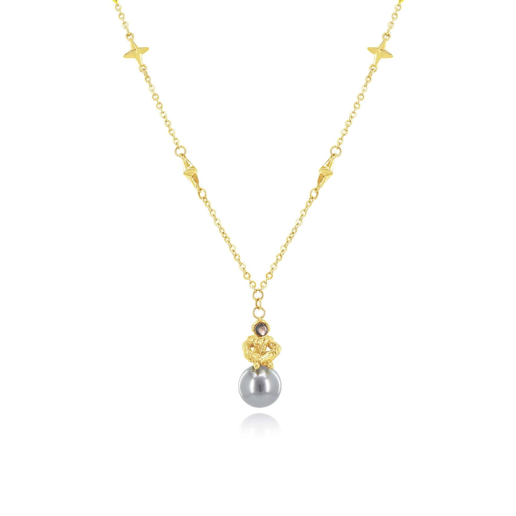 SUM of I Europa Small Necklace #color_gold and grey