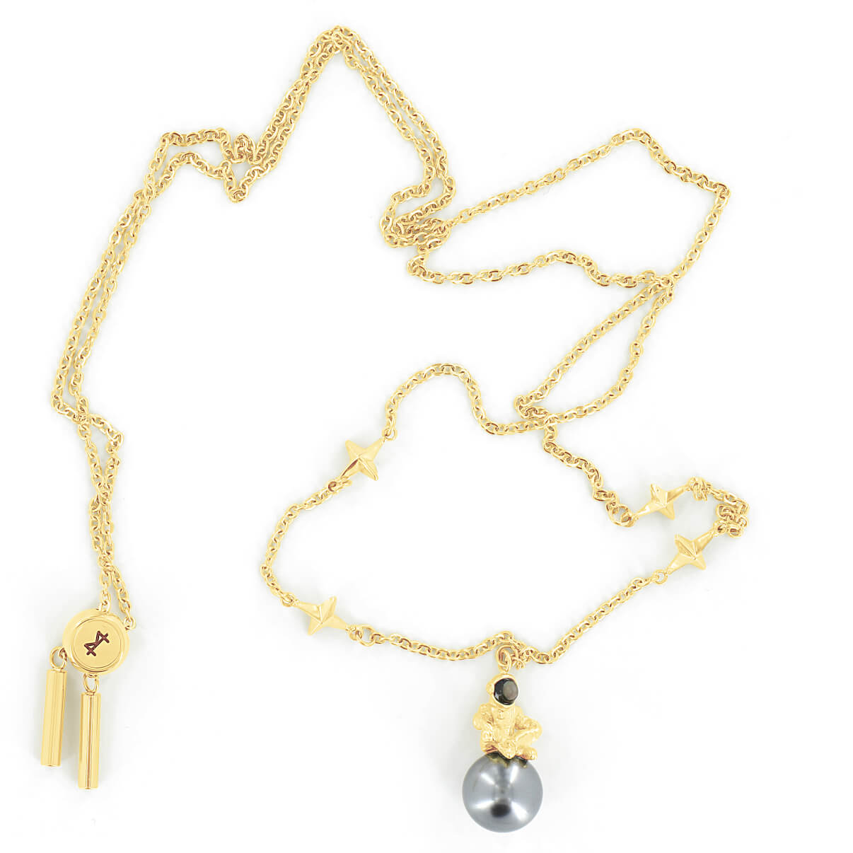 SUM of I Pearl Europa Small Necklace #color_gold and grey