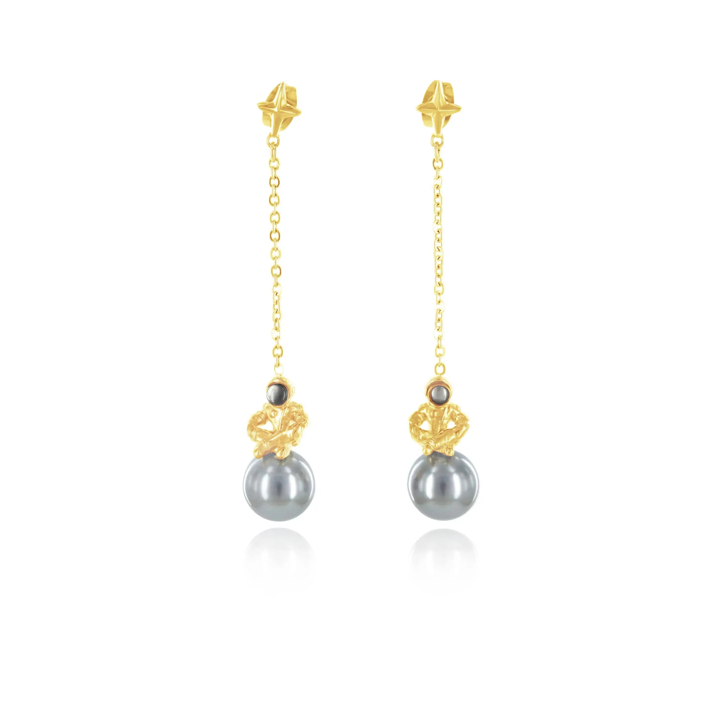 Sum of I Europa Drop earring #color_gold and grey