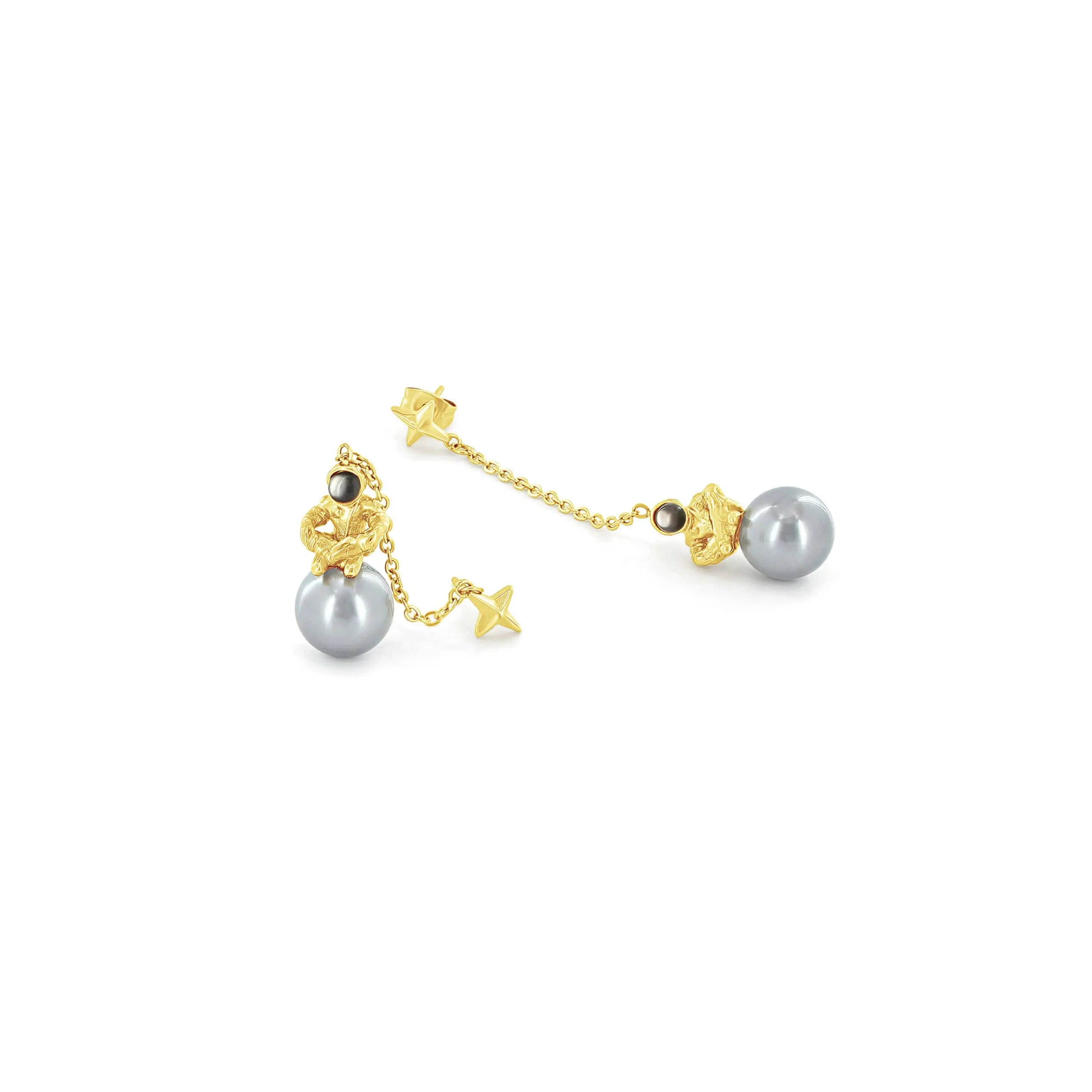 Sum of I Europa Drop earring #color_gold and grey