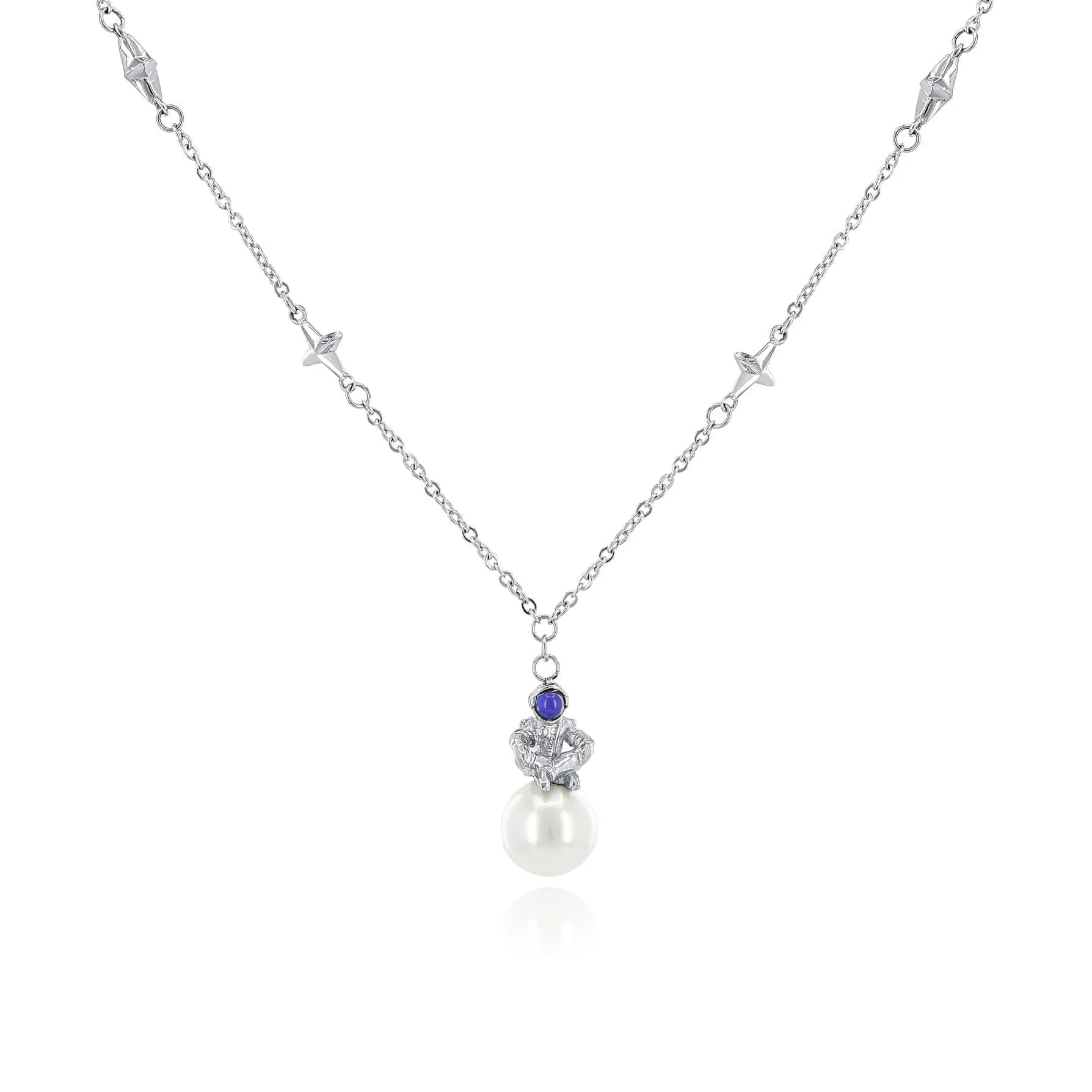 SUM of I Pearl Europa Small Necklace #color_silver and white