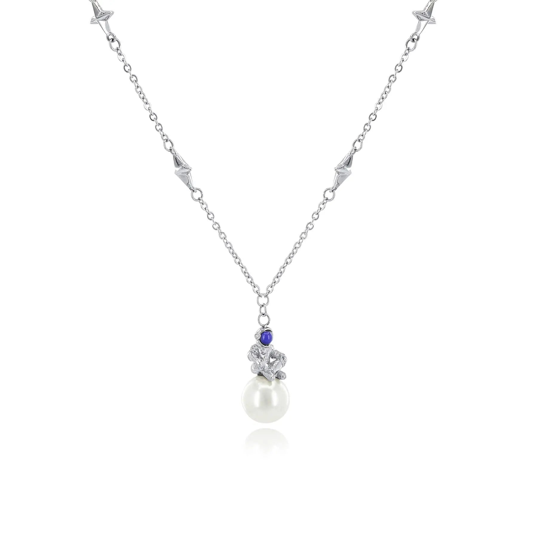 SUM of I Pearl Europa Small Necklace #color_silver and white