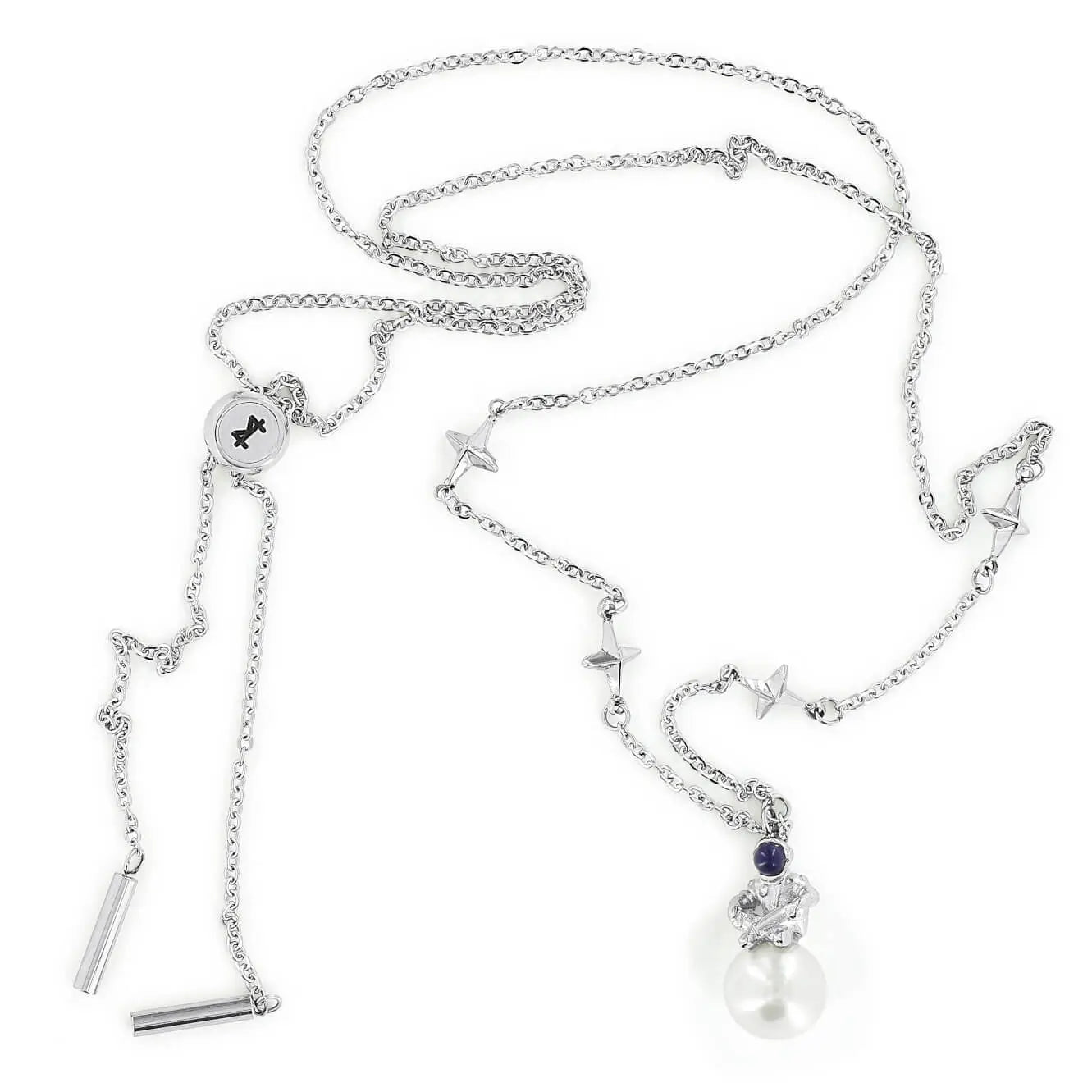 SUM of I Pearl Europa Small Necklace #color_silver and white