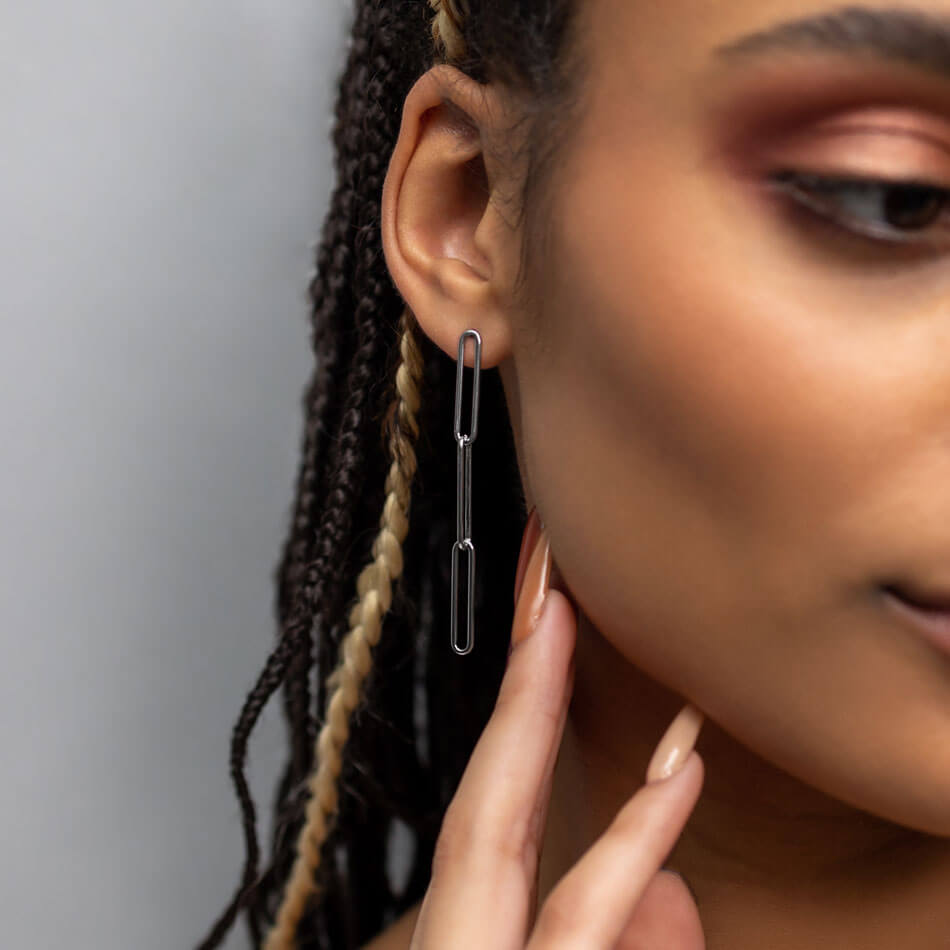 SUM of I Fulton Chain Drop Earring #color_silver