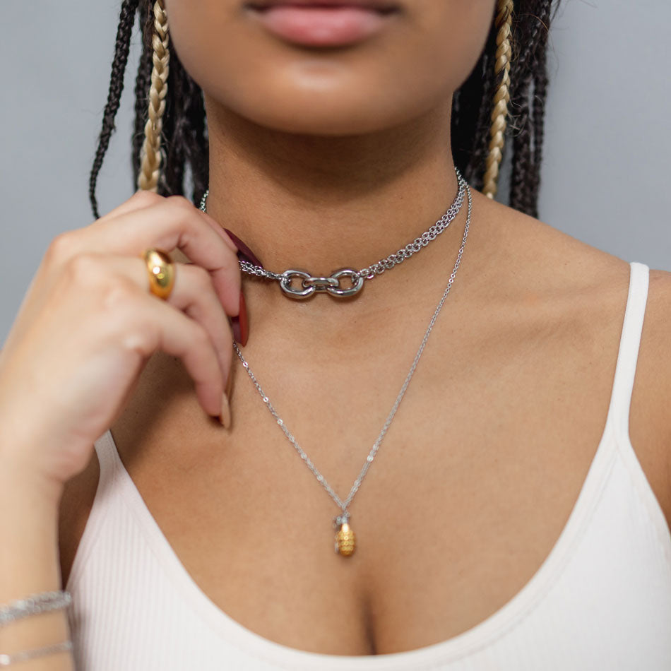 SUM of I Lyon Choker Necklace #color_silver