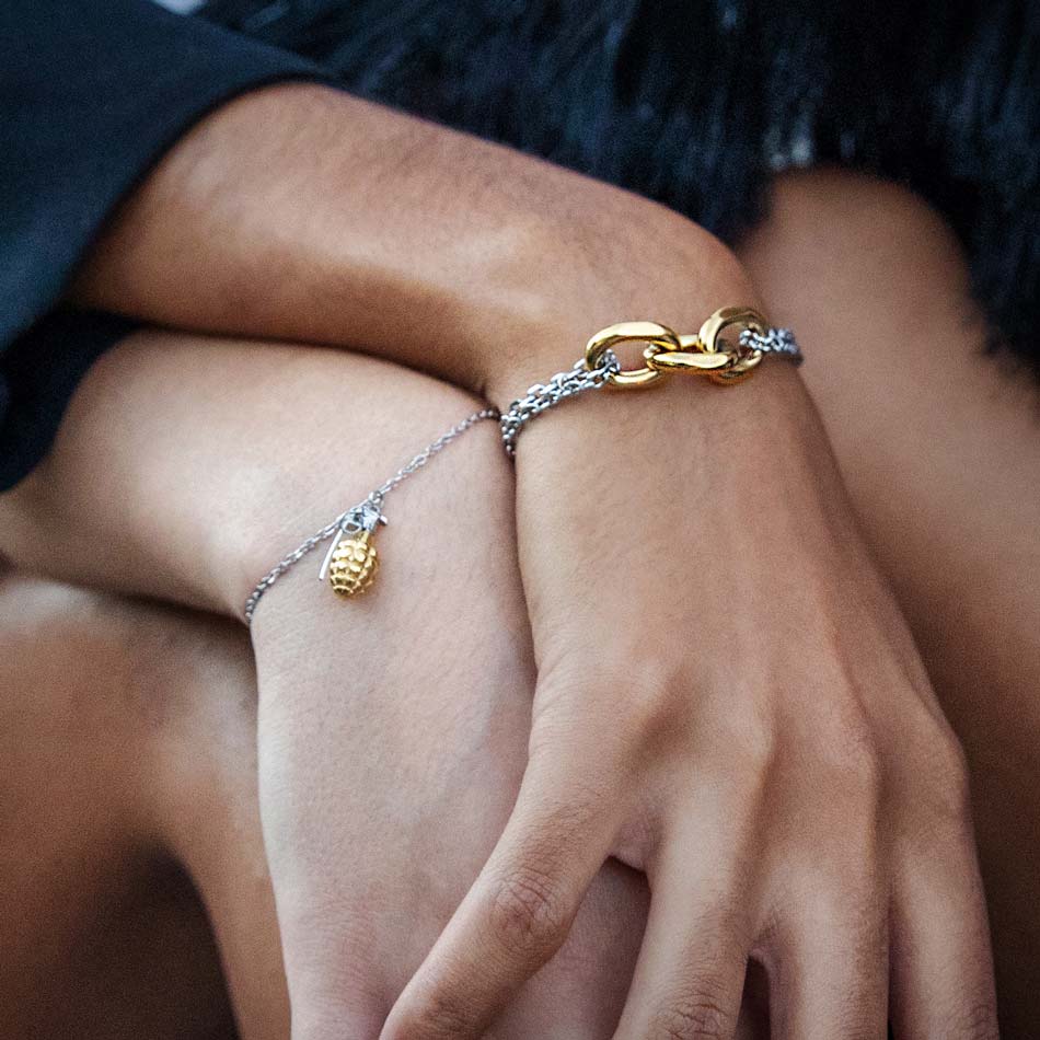 SUM of I Lyon Bracelet #color_silver and gold