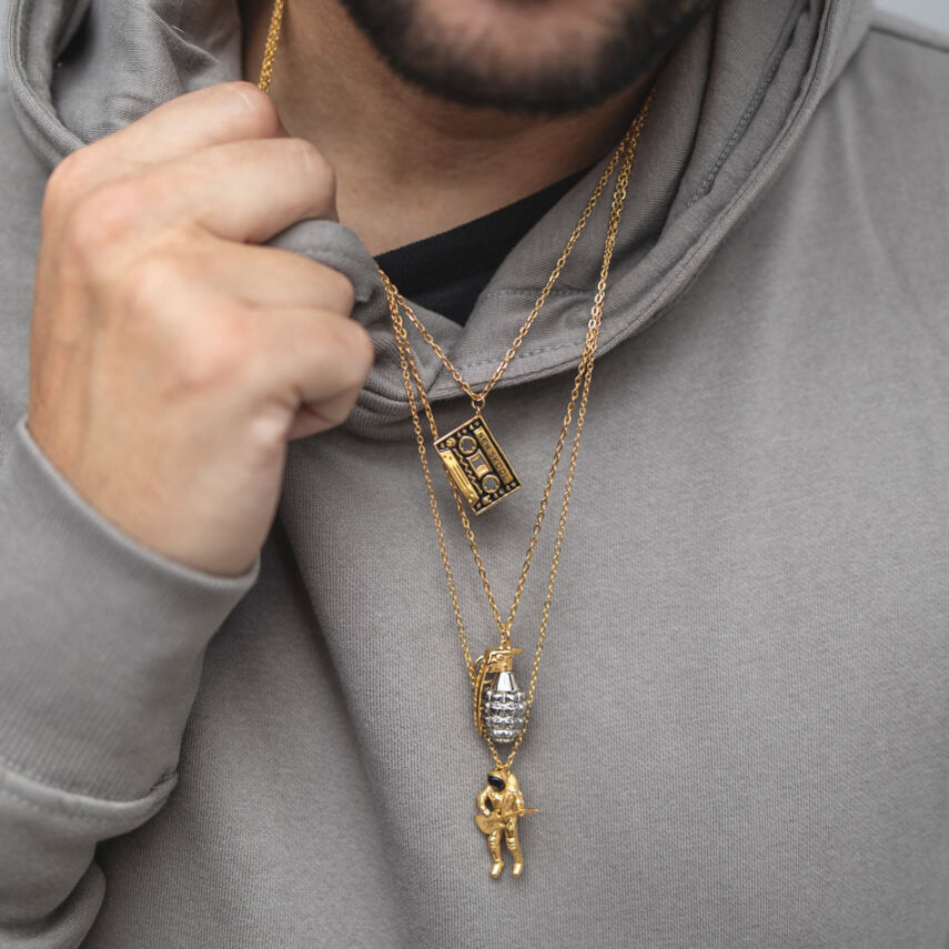 SUM of I Bethel Grenade Pendant #color_Silver and gold