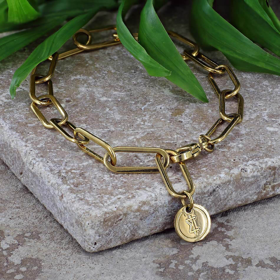 SUM of I Fulton Links Bracelet #color_gold