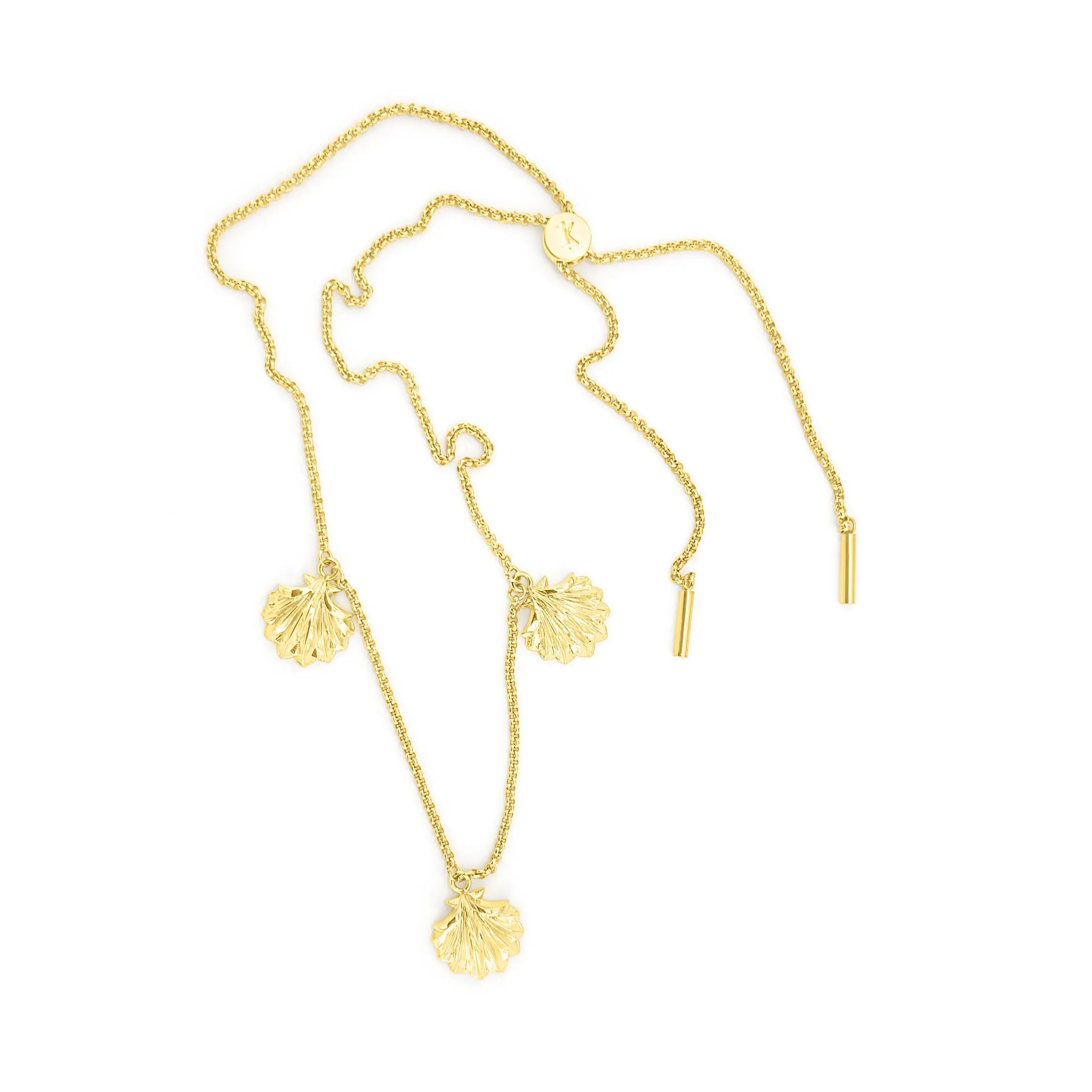 SUM of I Stationary Shell necklace #color_gold