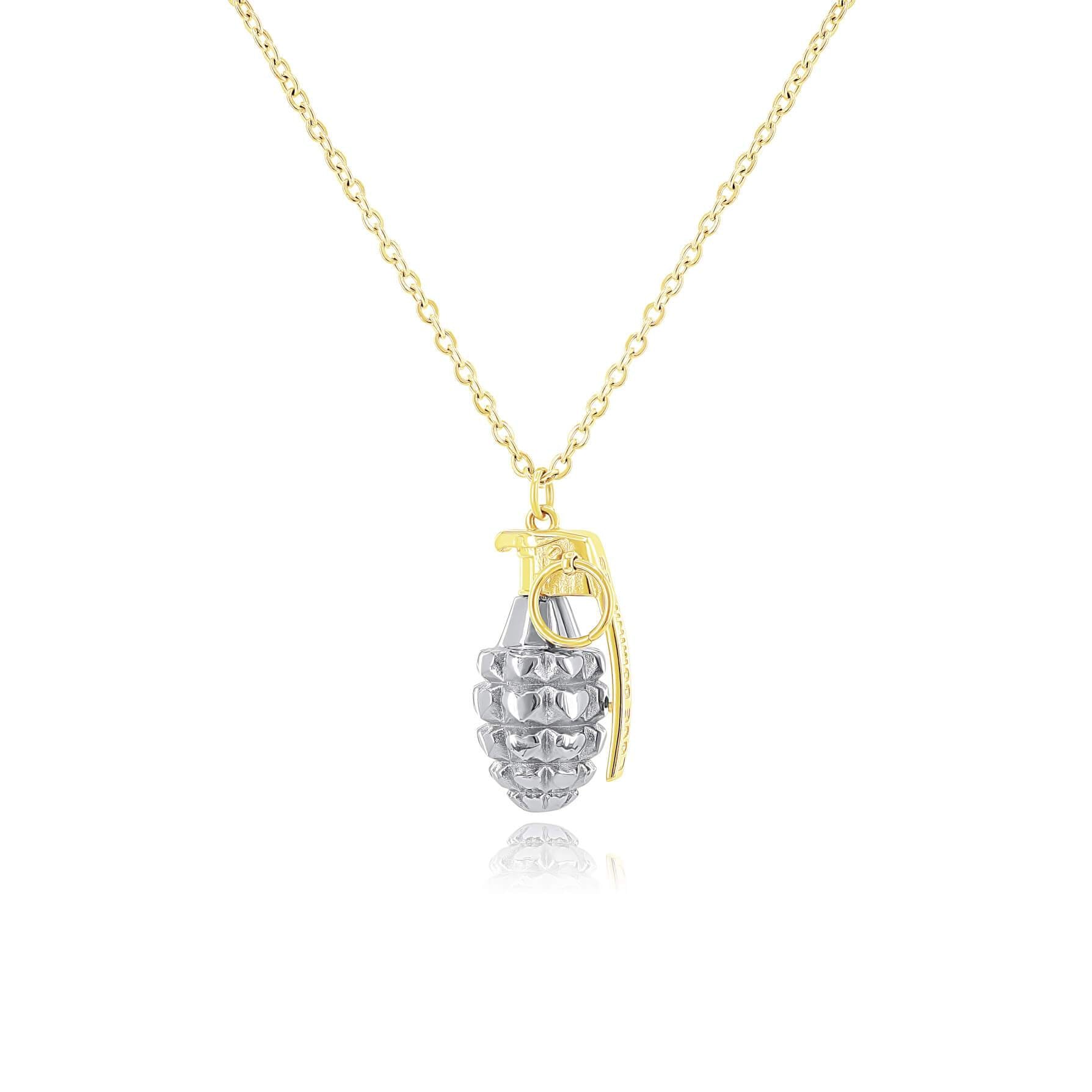SUM of I Bethel Grenade Pendant #color_Silver and gold