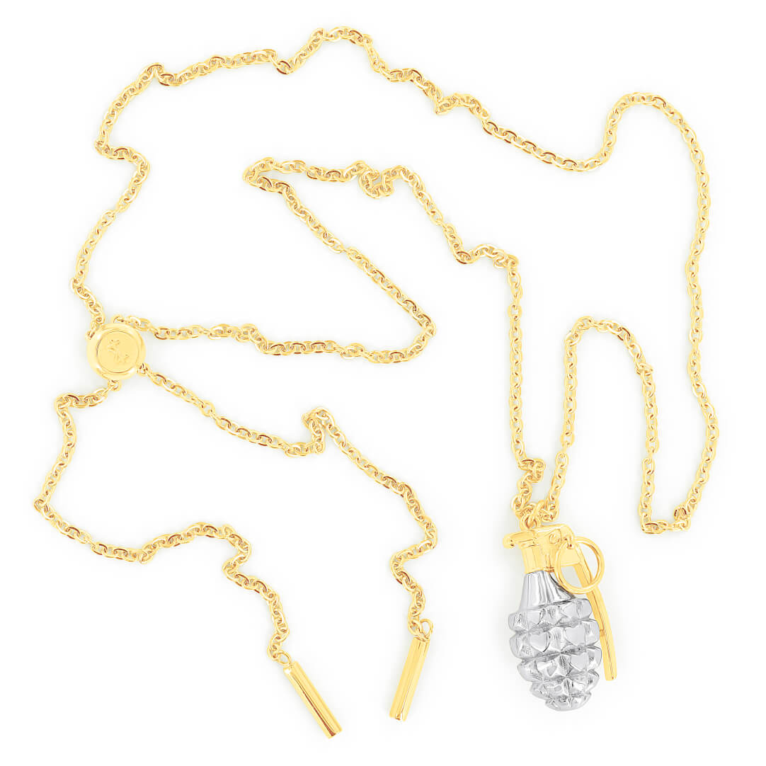 SUM of I Bethel Grenade Pendant #color_Silver and gold