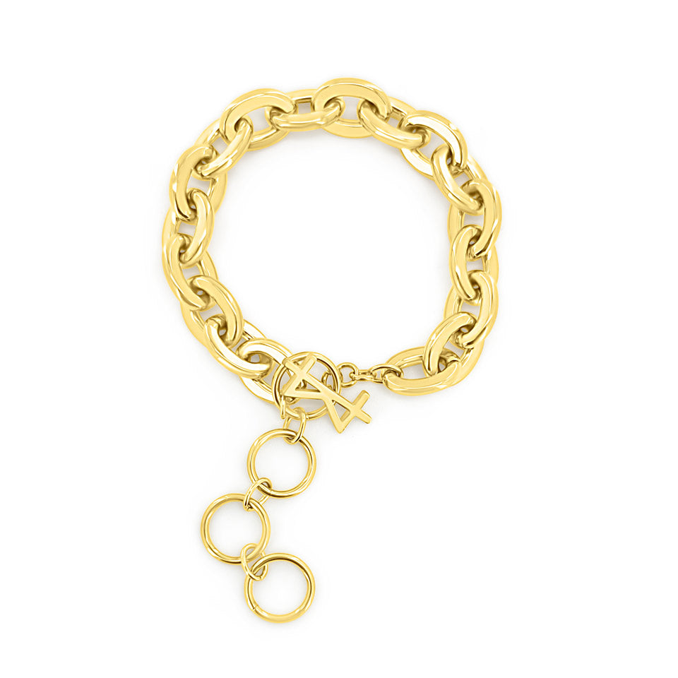 SUM of I Chunky chain bracelet #color_gold