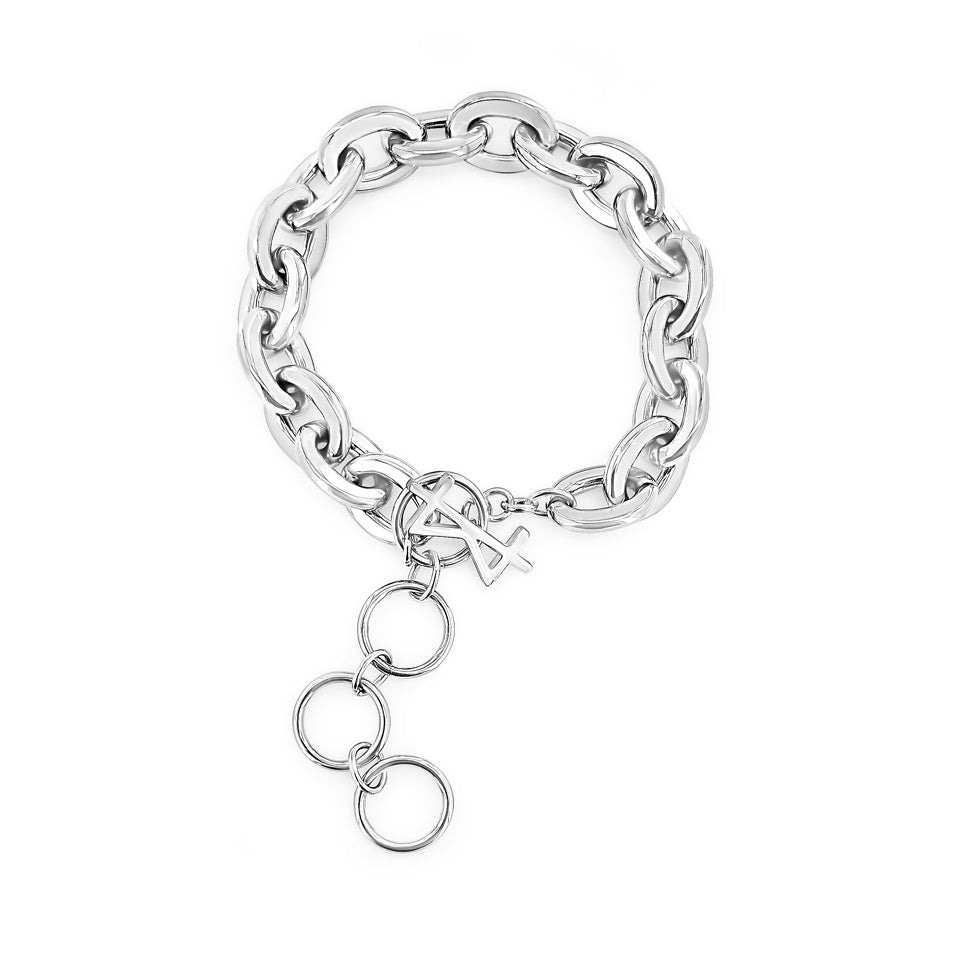 SUM of I Chunky chain bracelet #color_silver