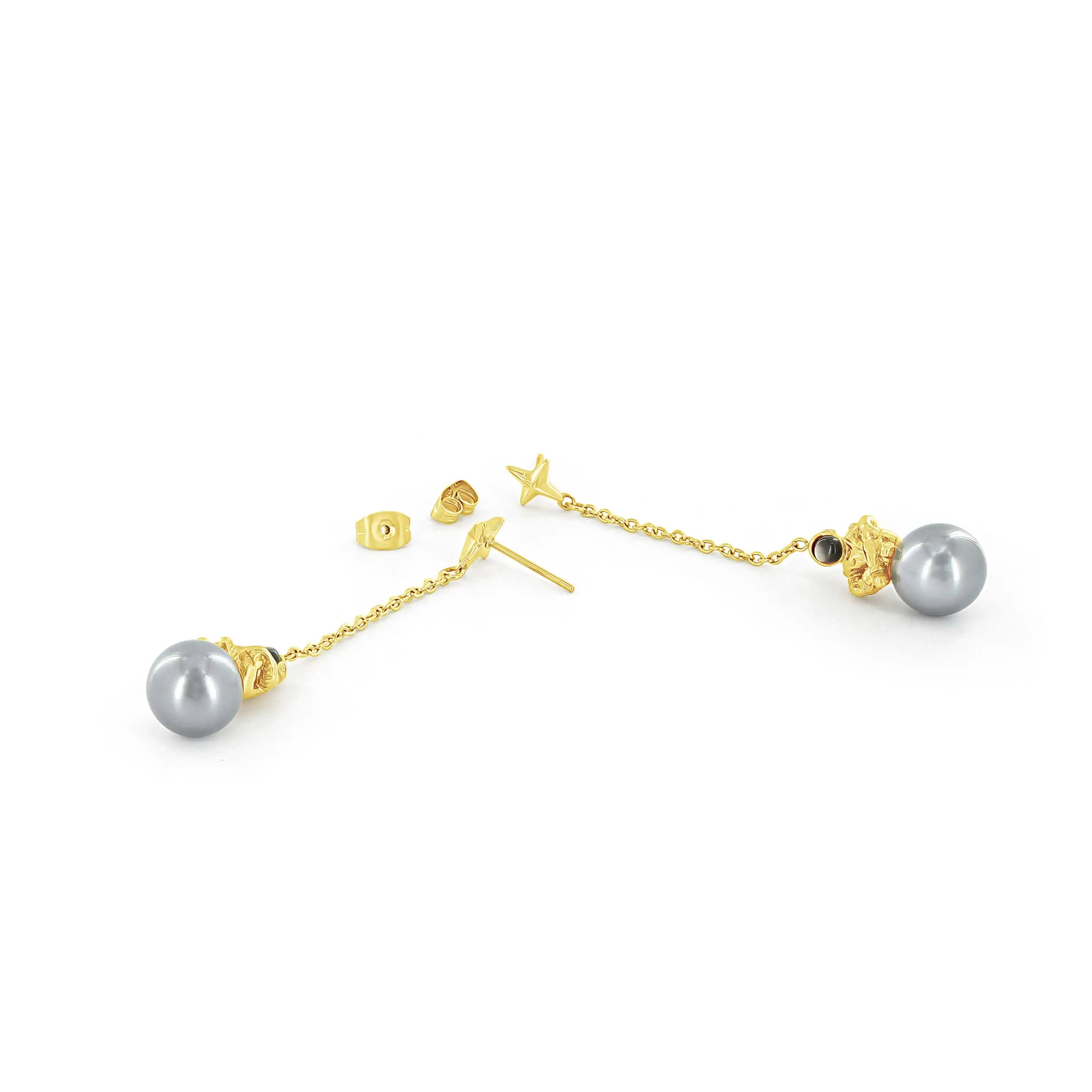 Sum of I Europa Drop earring #color_gold and grey