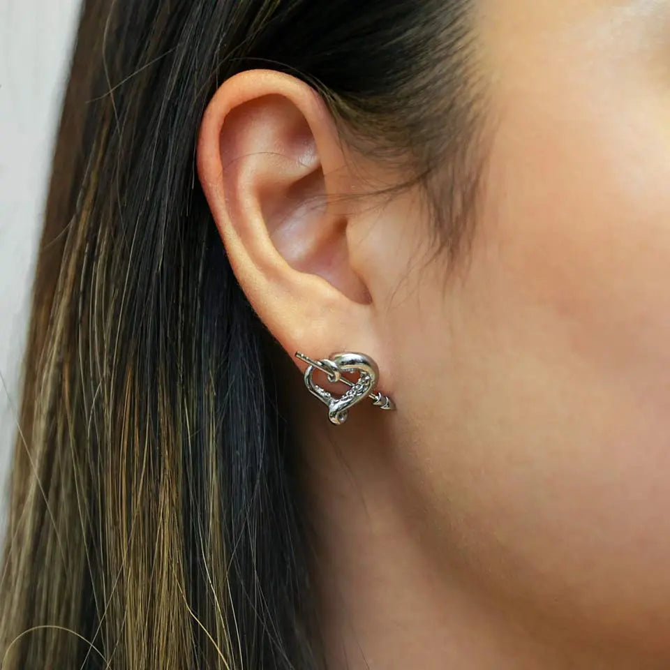 SUM of I Toyama Heart Kraken Stud Earrings #color_silver