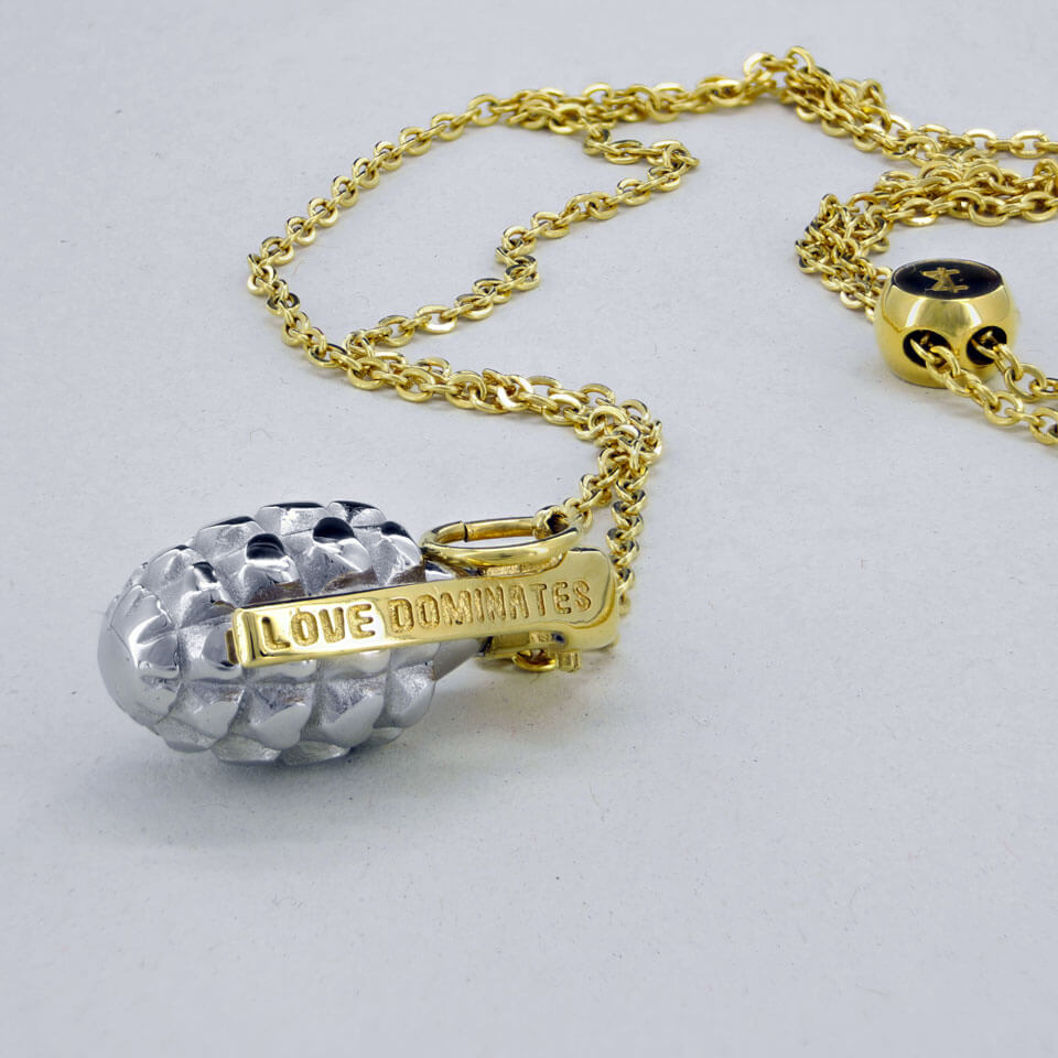 SUM of I Bethel Grenade Pendant  #color_Silver and gold
