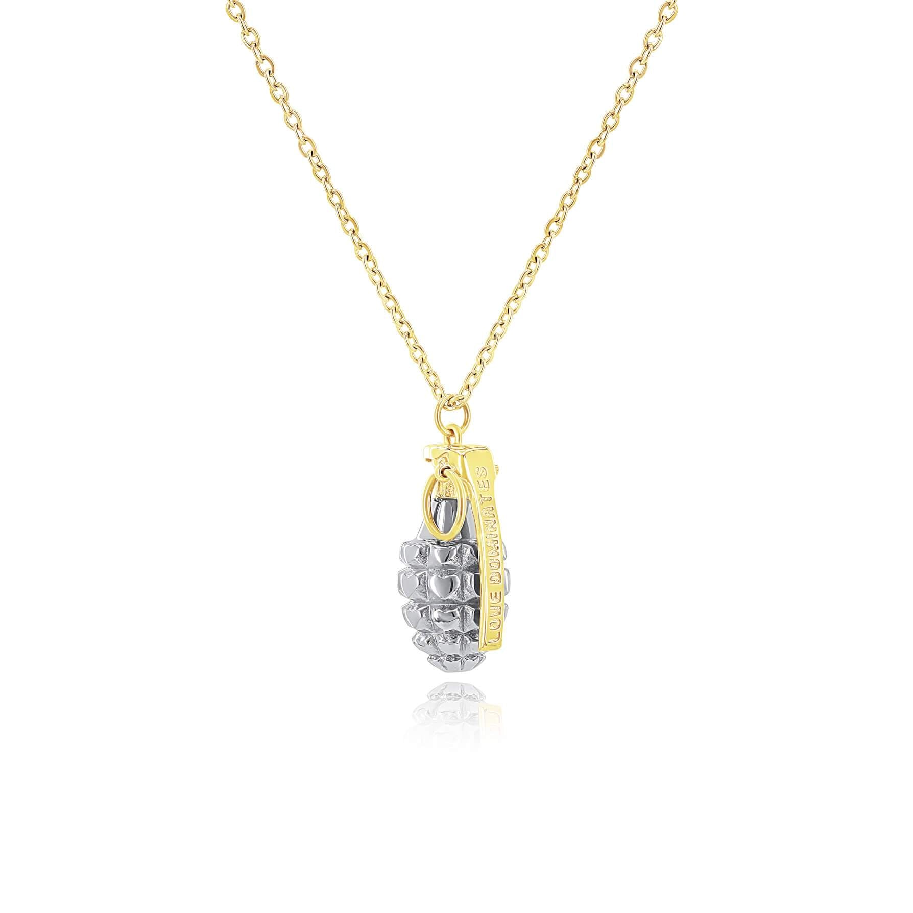 SUM of I Bethel Grenade Pendant  #color_Silver and gold